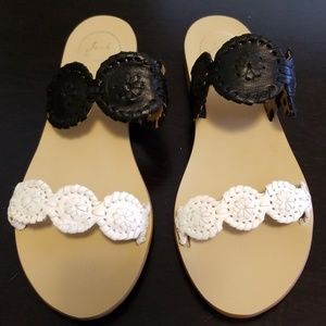 Jack Rogers black and white sandals